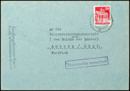 1949, "Steuermarke Verrechnet", Violetter Ra1 Klar Auf Brief Aus KASSEL 1.10.49 Nach Amberg, Umschlag Mit... - Other & Unclassified