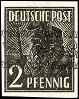 2 Pfg Bandaufdruck Ungezähnt, Tadellos Postfrisch, Tiefst Gepr. Schlegel BPP, Mi. 200.-, Katalog: 36IU **2... - Otros & Sin Clasificación