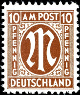 10 Pfg AM-Post, Deutscher Druck, Zähnung D, Tadellos Postfrisch, Tiefst Sign. A. Schlegel BPP, Mi. 450.-,... - Other & Unclassified