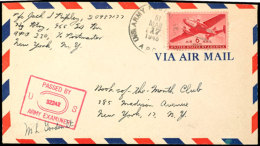 1945, Frankierter APO-Luftpostbrief  Mit Stempel "APO 51 17.MAR.1945" Und Zensurstempel Nach New York, Die... - Other & Unclassified