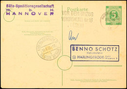 Hildesheim 2, "Gebühr Bezahlt 16.6.46"  (7 Pf.) Auf GA-Karte Ziffer 5 Pf. Von Hannover Nach Harlingerrode... - Altri & Non Classificati