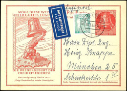 Sonderpostkarte 20 Pfg. Maifeier Mit Zufrankatur 5 Pfg Bauten, Sauber Gestempelt "BERLIN-STEGLITZ 28.6.53" Mit... - Autres & Non Classés