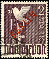 1949, 2 M. Rotaufdruck Mit Eckstpl., Pracht, Gepr. Schlegel BPP, Mi. 280,-, Katalog: 34 O1949, 2 M. Red... - Other & Unclassified