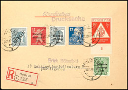 12 Pfg. Schwarzaufdruck In Mischfrankatur Mit SBZ 12 Pfg. Tag Der Briefmarke, 12 Pfg. Und 5 Pfg. Maschinenaufdruck... - Other & Unclassified