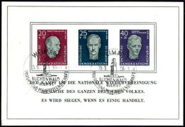 1958, "Buchenwald"-Block Tadellos Mit ESSt., Mi. 130,-, Katalog: Bl.15 O1958, "Buchenwald" Souvenir Sheet In... - Other & Unclassified