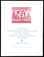 Blockausgabe "Erste Zentrale Briefmarkenausstellung Der Betriebsarbeitsgemeinschaften Philatelie, Berlin",... - Autres & Non Classés