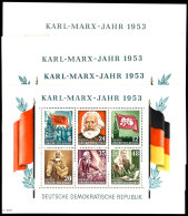 1953, "Marx-Blocks" Kpl. Tadellos Postfrisch, Mi. 360,-, Katalog: Bl.8/9AB **1953, "Marx Souvenir Sheet"... - Autres & Non Classés