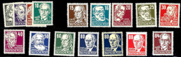 1952/53, "Köpfe" Kpl. Tadellos Postfrisch Inkl. 80 Pf. "Lack", Mi. 400,-, Katalog: 327/41 **1952 / 53,... - Autres & Non Classés