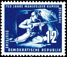 12 Pfg Mansfelder Kupferschieferbergbau, Dkl'violettultramarin, Tadellos Postfrisch, Fotobefund Schönherr BPP... - Other & Unclassified