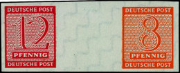 5-12 Pf. Ziffern, Kpl. Serie Von 9 Ungezähnten Zusammendrucken Mit Zwischensteg, Mi. 1.490.-, Katalog:... - Other & Unclassified