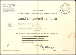 1947, Formular "Empfangsgenehmigung Für Ein Rundfunkgerät" Mit Poststempel WALDHEIM (SACHS) 13.5.47,... - Other & Unclassified