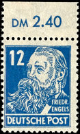1948 "Engels" 12 Pf. Als Tadellos Postfrisches Oberrandstück Mit Schön Ausgeprägter... - Otros & Sin Clasificación