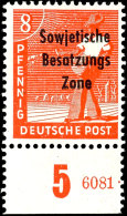 1948, 8 Pf. Mit Plattenfehler "verlängertes W", Tadellos Mit Unterrand, Mi. 200,-, Katalog: 184VIII... - Otros & Sin Clasificación