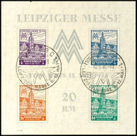 Leipziger Messe-Block 1946, Wz. Stufen Flach Fallend, Sauber Mit Zwei Messe-Sonderstempeln "LEIPZIG 12.5.46"... - Otros & Sin Clasificación