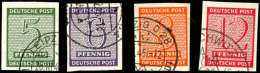 1945, "Ziffern" Kpl. Mit Steig. WZ., Tadellos Gestempelt, Gepr. Ströh BPP, Mi. 100,-, Katalog: 116/19 Y... - Other & Unclassified