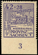 42 Pfg + 28 Pfg. Wiederaufbau, Abart "unten Ungezähnt", Unterrandstück, Tadellos Postfrisch,... - Other & Unclassified