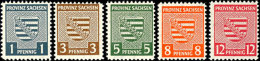 1945, Kpl. Tadellos Postfrischer Satz Postmeistertrennung Wittenberg, Gepr. Zierer BPP, Mi. 250.-, Katalog: 66/71... - Other & Unclassified