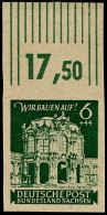6+44 Pf. Dunkelgrünoliv, Ungezähnt Vom Oberrand, Tadellos Postfrisch, Mi. 180.-, Katalog: 64bU **6 44... - Other & Unclassified