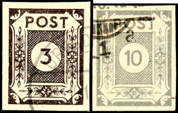 3 Und 10 Pf Jeweils In Type Uy Tadellos Gestempelt, Gepr. Ströh BPP, Mi. 530,-, Katalog: 51/52auy O3 And... - Other & Unclassified