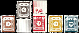 1945, Vier Postfrische Marken Mit Postmeistertrennung Coswig (MiNr. 42, 45, 47 Und 48 DIII). Dabei 10 Pf. Unterrand... - Other & Unclassified