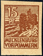 1946, Pflug 15 Pf. Ungezähnt In Besserer Farbe, Tadellos Postfrisch, Gepr. Kramp BPP Und Weitere Signatur, Mi.... - Other & Unclassified