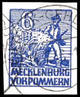 6 Pfg Freimarke Auf Dickem, Weißen Kreidepapier In Der Selteneren B-Farbe Violettblau, Ungezähnt,... - Other & Unclassified