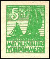 5 Pfg Freimarke Geschnitten Auf Mittelfeinem Papier In Der Seltenen B-Farbe Schwärzlichgelblichgrün,... - Other & Unclassified