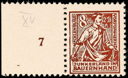 8 + 22 Pf. Schwärzlichsiena Mit Plattenfehler XV, Postfrisch, Gepr. Kramp BPP, Mi. 300.- (ohne Aufschlag... - Autres & Non Classés