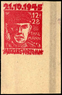 12 + 28 Pfg Opfer Des Faschismus, Ungezähnter Probedruck In Roter Farbe Als Doppeldruck, Auf Dünnem,... - Autres & Non Classés