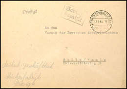 PROSIGK - Brief Vom 23.12.45 Mit Notstempel Und  Gebühr-Bezahlt-Stempel In Schwarz, Tadellose Erhaltung,... - Autres & Non Classés