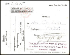 1945, KGF-Postkarte Aus England (datiert  19.3.45) Mit Rotem Durchgangsstempel "PASSED P/W" Nach Erfurt Mit... - Autres & Non Classés