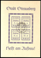 Blockausgabe "Wiederaufbau" Mit Plattenfehler II, Gefälligkeitsentwertung "Strausberg F 27.5.46", Katalog:... - Autres & Non Classés