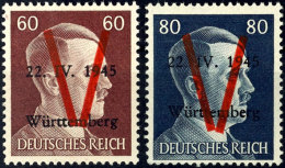 60 U. 80 Pfg Hitler, Tadellos Postfrisch, Sign., Mi. 200.-, Katalog: A/BXII **60 And 80 Pfg Hitler, In Perfect... - Otros & Sin Clasificación