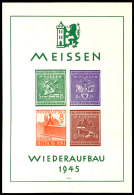 Wiederaufbau-Block, Postfrisch, Mi. 260,-, Katalog: Bl.1 **Reconstruction Souvenir Sheet, Mint Never Hinged,... - Meissen