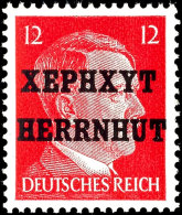 12 Pfg Hitler Mit Lokalem Aufdruck "XEPHXYT HERRNHUT", Tadellos Postfrisch, Mi. 120.-, Katalog: 7 **12 Pfg... - Herrnhut