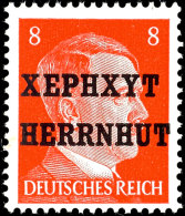 8 Pfg Hitler Mit Lokalem Aufdruck "XEPHXYT HERRNHUT", Tadellos Postfrisch, Mi. 120.-, Katalog: 6 **8 Pfg Hitler... - Herrnhut