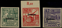 6 Pfg - 42 Pfg Spendenmarken, Ungezähnt, Postfrisch, Mi. 120.-, Katalog: I/III **6 Pfg - 42 Pfg... - Dessau