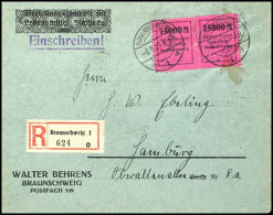 BRAUNSCHWEIG, 75.000 M Und 150.000 M Gebührenzettel Mit Schwarzer Schrift Auf Violettem Papier Der Fa.... - Otros & Sin Clasificación