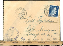 Sachsenhausen: 1945, 25 Pfg. Hitler Mit Stempel "ORANIENBURG 31.1.45" Auf Vordruckkartenbrief Mit Lagerzensur "C"... - Other & Unclassified