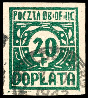 Portomarke 20 Gr. Grün, Gestempelt, Katalog: P 2 OPostage Due Stamp 20 Gr. Green, Used, Catalogue: P 2 O - Other & Unclassified