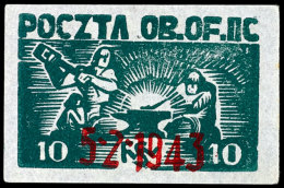 "5.2.43", Roter Aufdruck Auf 10 Gr. Grün, Ungebraucht O.G., Katalog: 51 (*)5. 2. 43, Red Overprint On 10... - Otros & Sin Clasificación