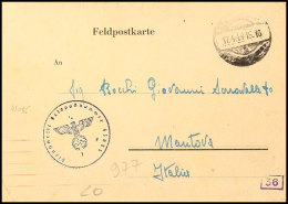 1944, Italiener In Der Wehrmacht, Benachrichtigungskarte Zur Zuteilung Der Feldpostnummer "80564" Mit Aptiertem... - Other & Unclassified