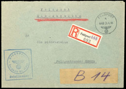 Feldpost-R-Brief Mit Briefstpl. Und Aufgabestpl. Vom 28.4.44 Mit K-Nr. 448 = Feldpostamt 621, Das Als... - Otros & Sin Clasificación