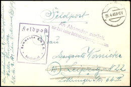 1945, Feldpostbrief Aus Westerland Mit Aptiertem Stempel Vom 25.4.45 Nach Leipzig Mit L2 "An Absender Zurück,... - Other & Unclassified