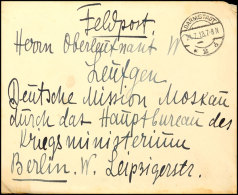 Deutsche Mission Moskau 1918, Umfangreiche Feldpostkorrespondenz - Alle Mit Inhalt - Ab Darmstadt An Einen... - Autres & Non Classés