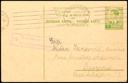 1 Din. Ganzsachenkarte Mit Maschinenstempel "BEOGRAD 1 / 2.6.41" Und Zensurstempel Nr. 89 Der Zensurstelle Belgrad... - Autres & Non Classés