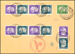 6+4 Pf. Hitler 1941, 5 Zusammendrucke Aus Automatenrollen (je 2 Als 4er-Streifen) Auf Briefteil Von RIGA 27.1.44... - Autres & Non Classés
