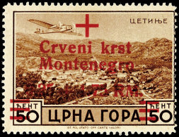 0,25 + 1,75 RM Rotes Kreuz, "g In Montenegro Normalstehend", Tadellos Postfrisch, Gepr. Krischke BPP (doppelt... - Ocu. Alemana: Montenegro