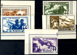 10 Bis 100 Fr. Luftwaffe, 5 Werte Gezähnt, Je Bogenecke Postfrisch, Mi. 650,-, Katalog: XV/XIX A **10 Till... - Other & Unclassified