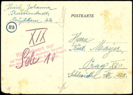 1944, Vordruckpostkarte Als Empfangsbestätigung Für Ein Paket Durch Botenpost Nach Prag, Vorderseitig Mit... - Otros & Sin Clasificación